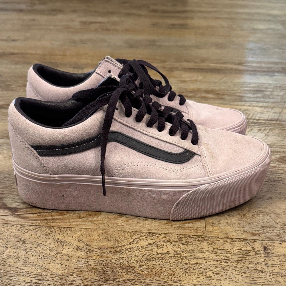 Lavender Platform Sneakers with Purple Accents